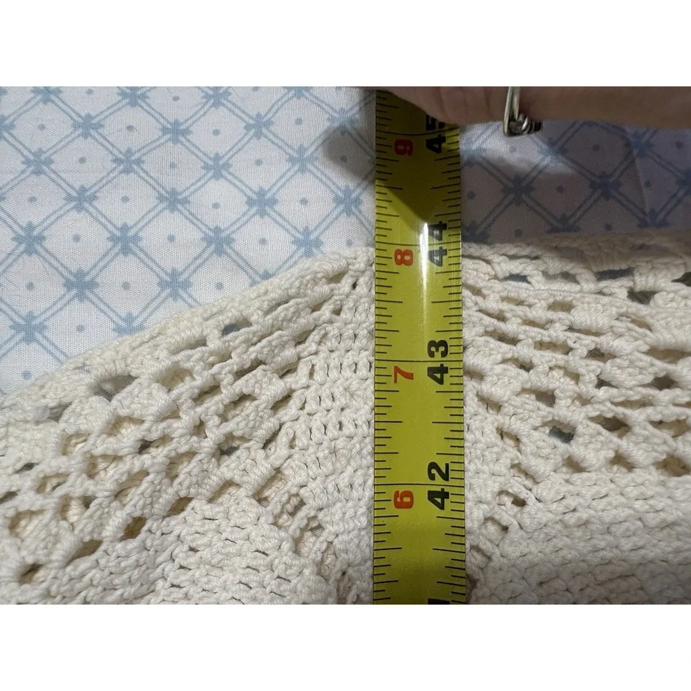 Vintage Hand Crocheted Bed Blanket Coverlet 88